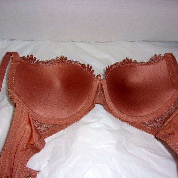 Youmita 36D Cameo Brown Floral Embroidery Underwire bra NWT - Picture 4 of 9
